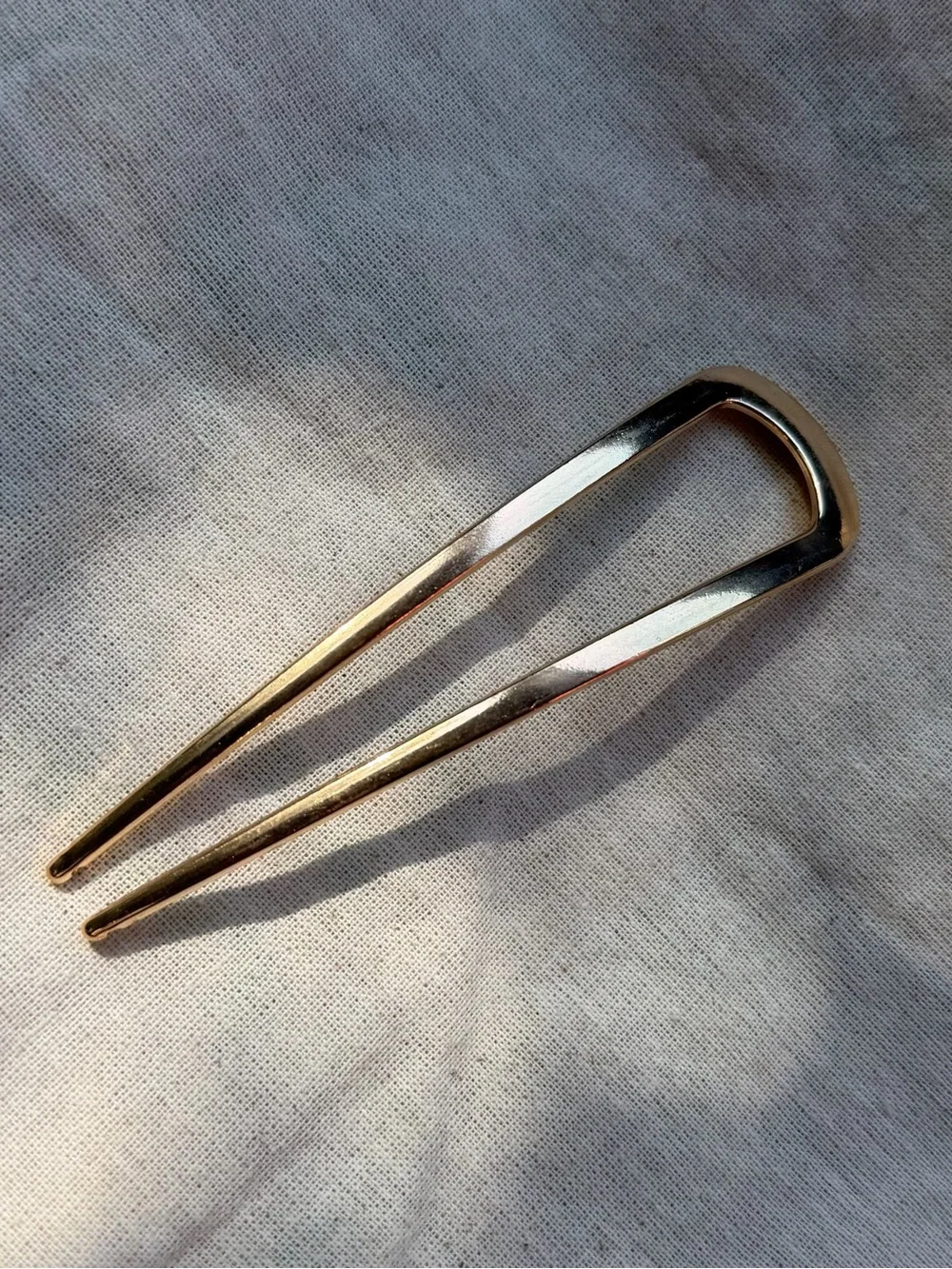 French Hair Pin - Gold Tone Metal NEW